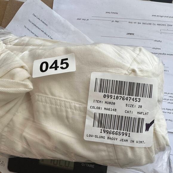 Madewell Low-Slung Baggy Jean WMNS SZ 28 White Vintage Airy Denim Edition NU020 - Picture 10 of 10